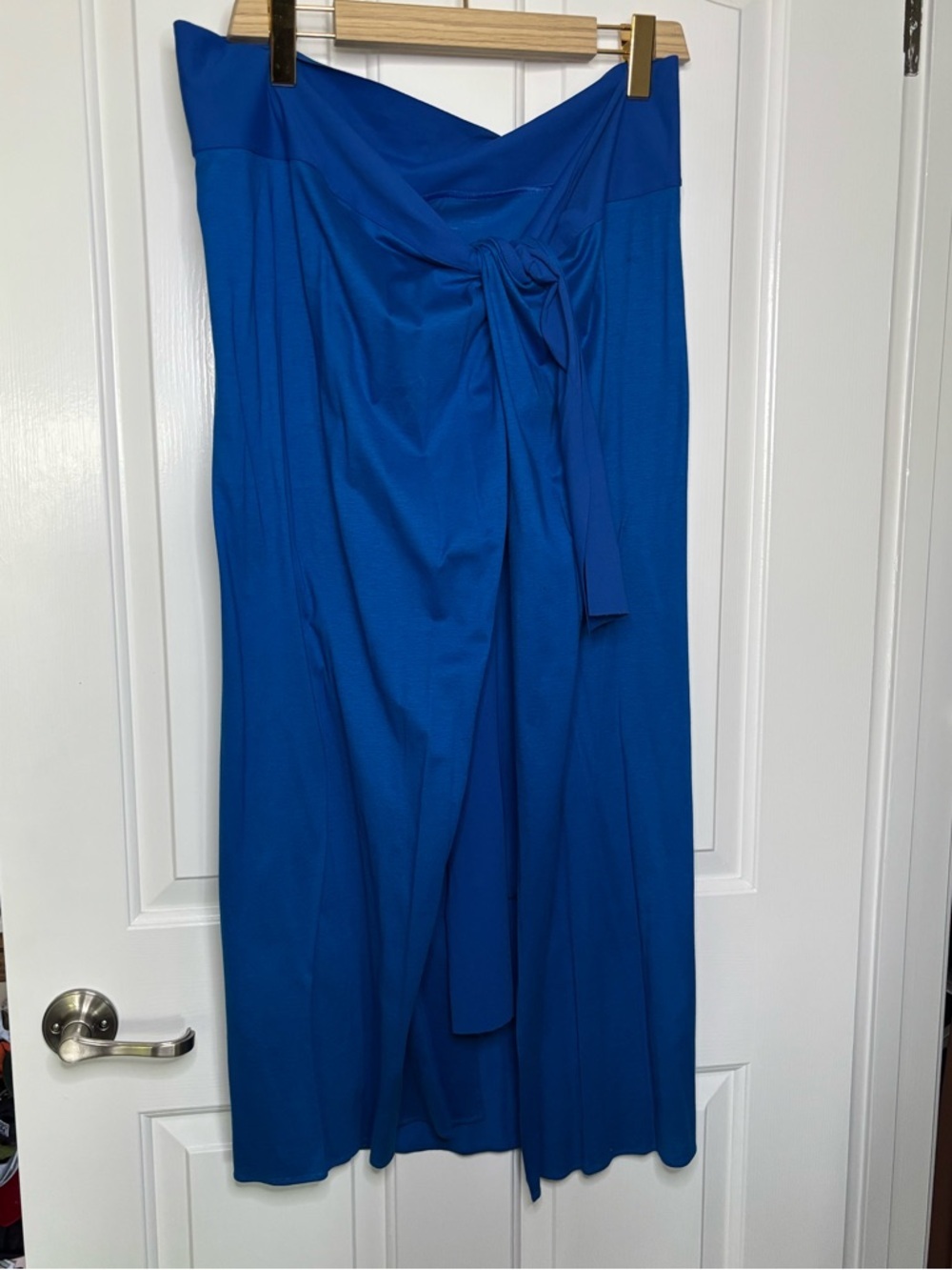 EUC ERES Tanagra Royal Blue Sarong/Wrap Skirt with Tie Front O/S